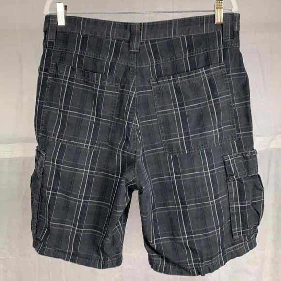 7 for $25 sale 🌟 Wrangler Men's Gray Black 100% Cotton Plaid Cargo Shorts 32 - Picture 5 of 10
